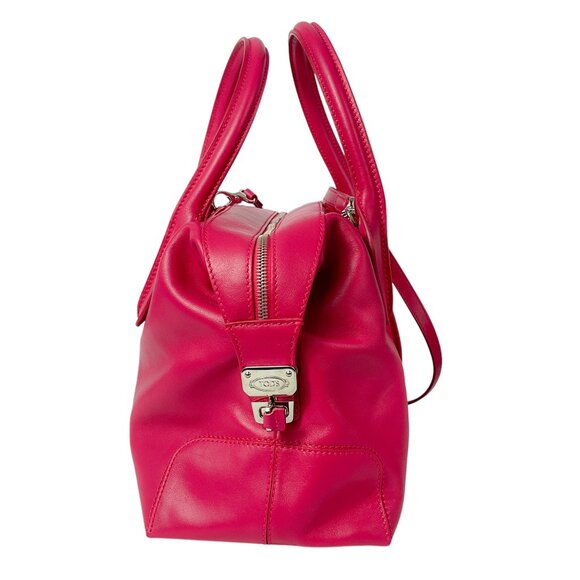 Tod's Fuchsia Leather Satchel Handbag - Picture 2 of 15